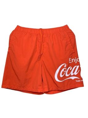 ROLLA'S X Coca Cola Red Orange Swim Shorts Sz S Mesh Lining